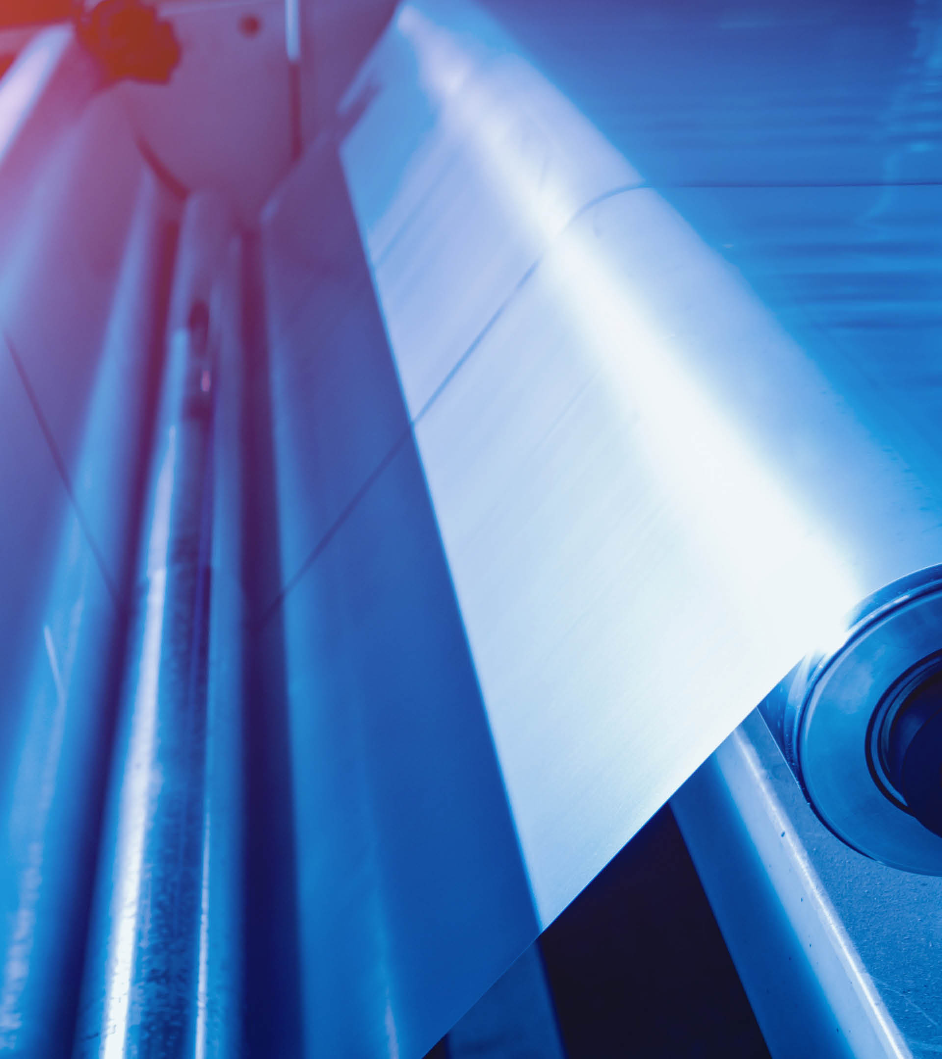 Modern automated production line in factory  Plastic bag manufacturing process  Background