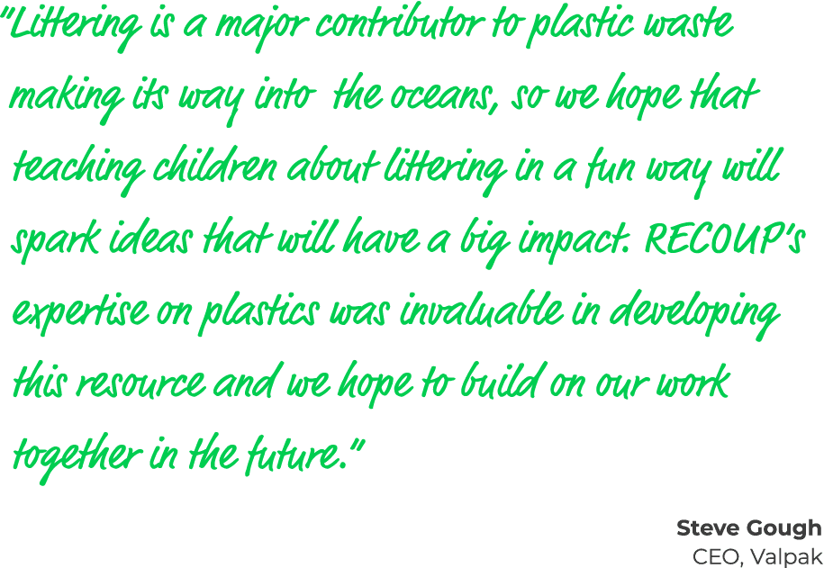  Littering is a major contributor to plastic waste making its way into the oceans, so we hope that teaching children    