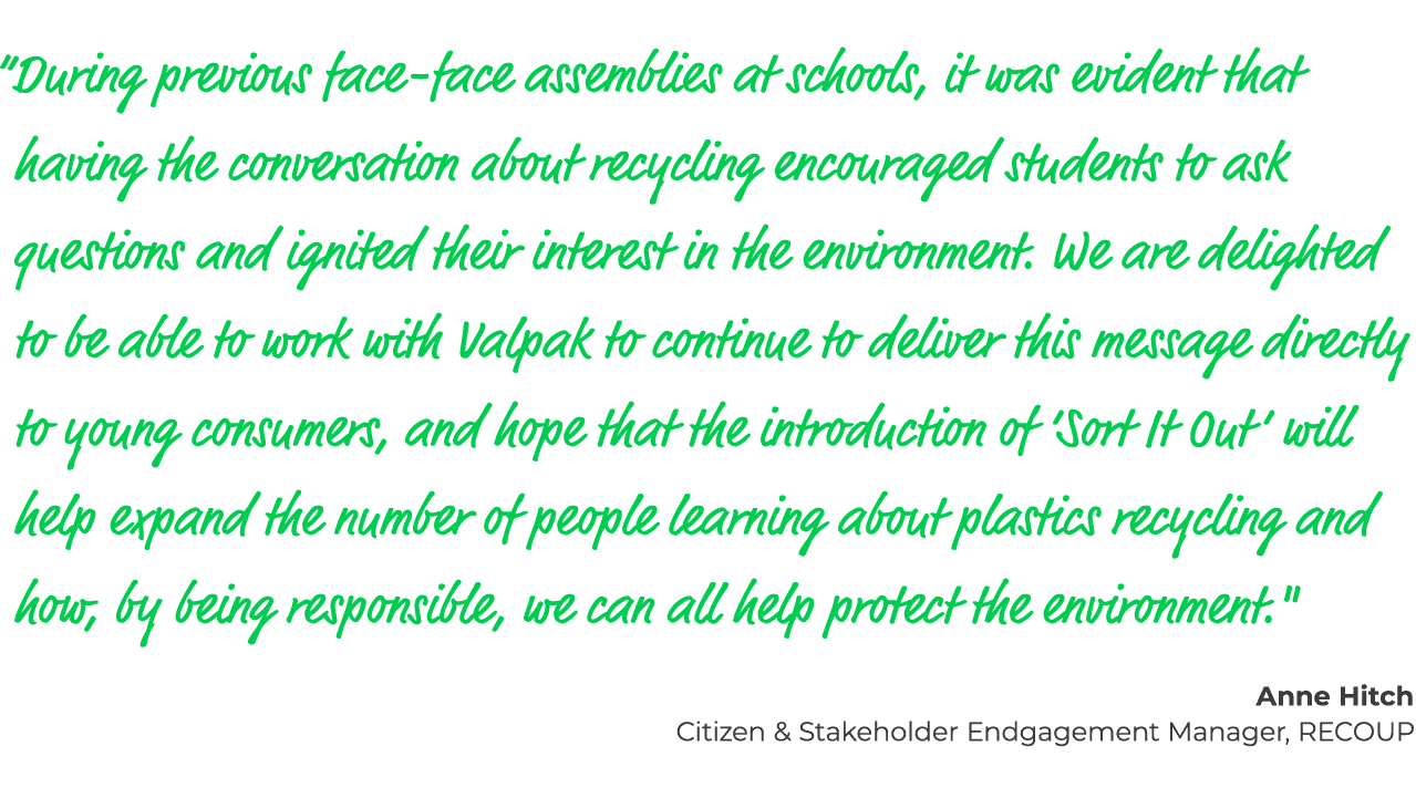  During previous face-face assemblies at schools, it was evident that having the conversation about recycling encoura   