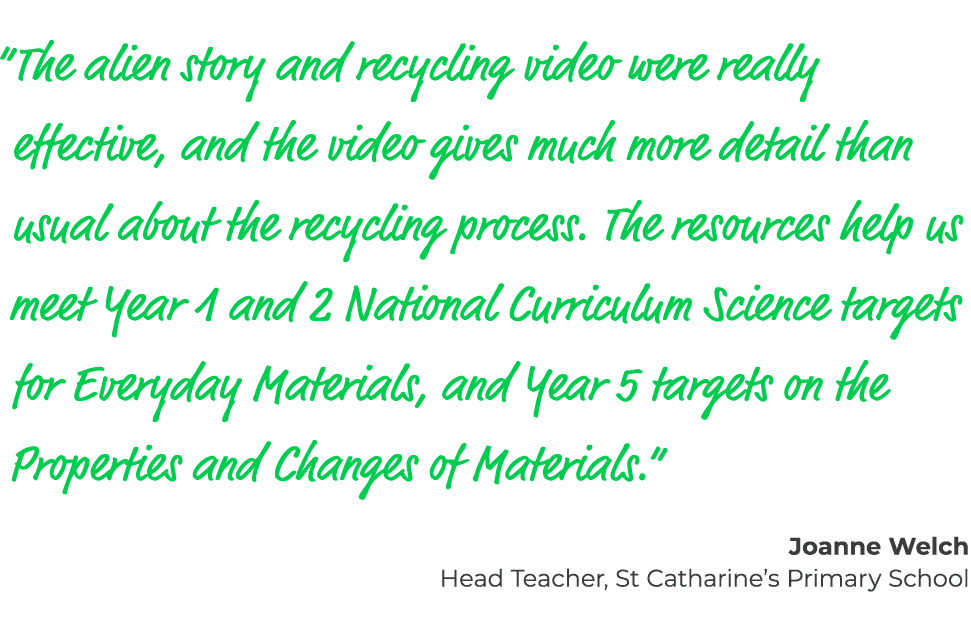  The alien story and recycling video were really effective, and the video gives much more detail than usual about the   