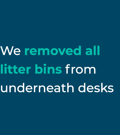 We removed all litter bins from underneath desks